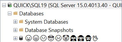 SQL SERVER - Displaying Smiley in SSMS - Emoji emoji2 